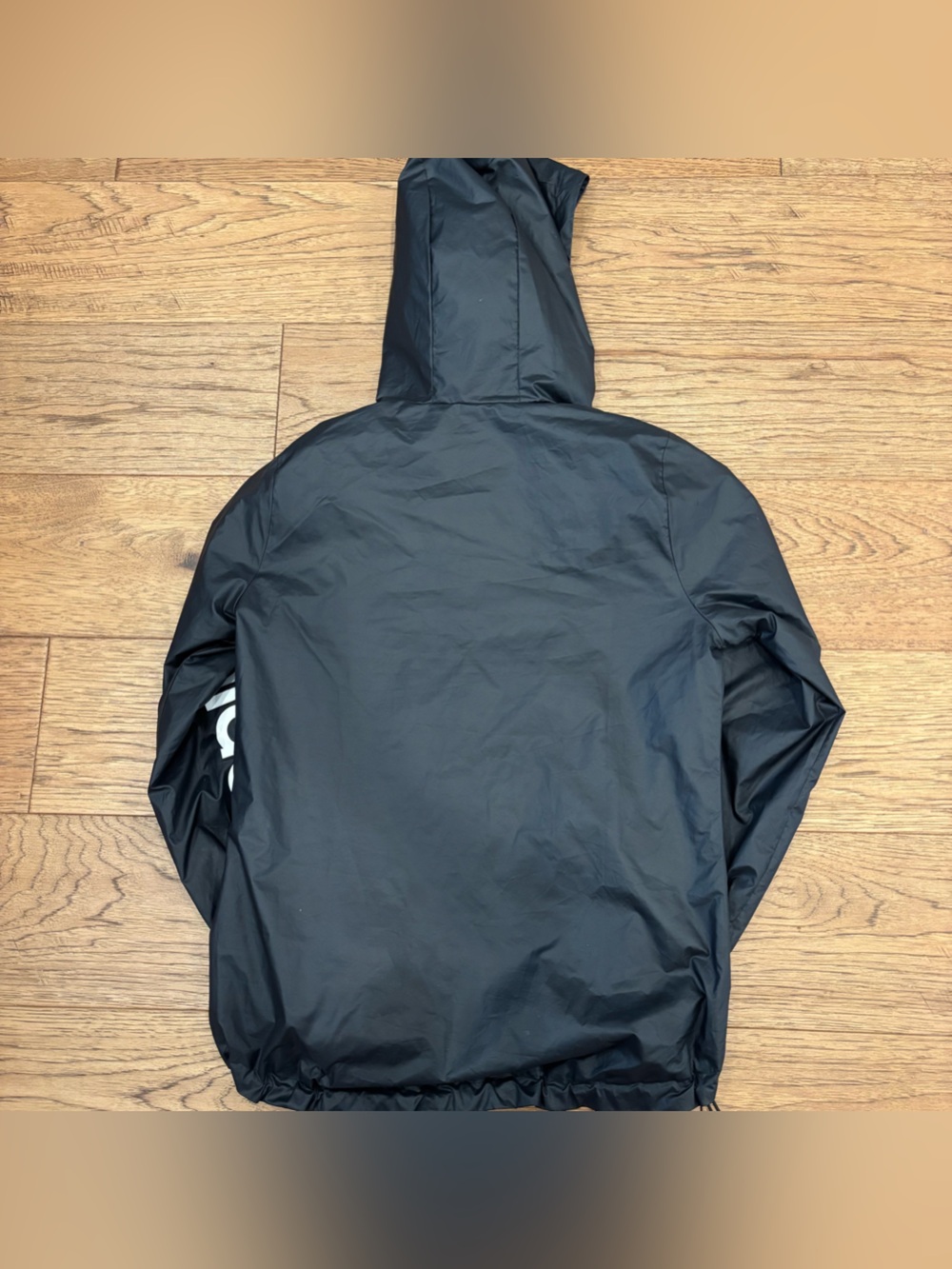 Adidas Black Hooded Windbreaker Jacket - Picture 2 of 6